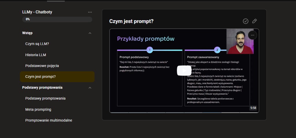 Lekcja o promptowaniu i chatbotach